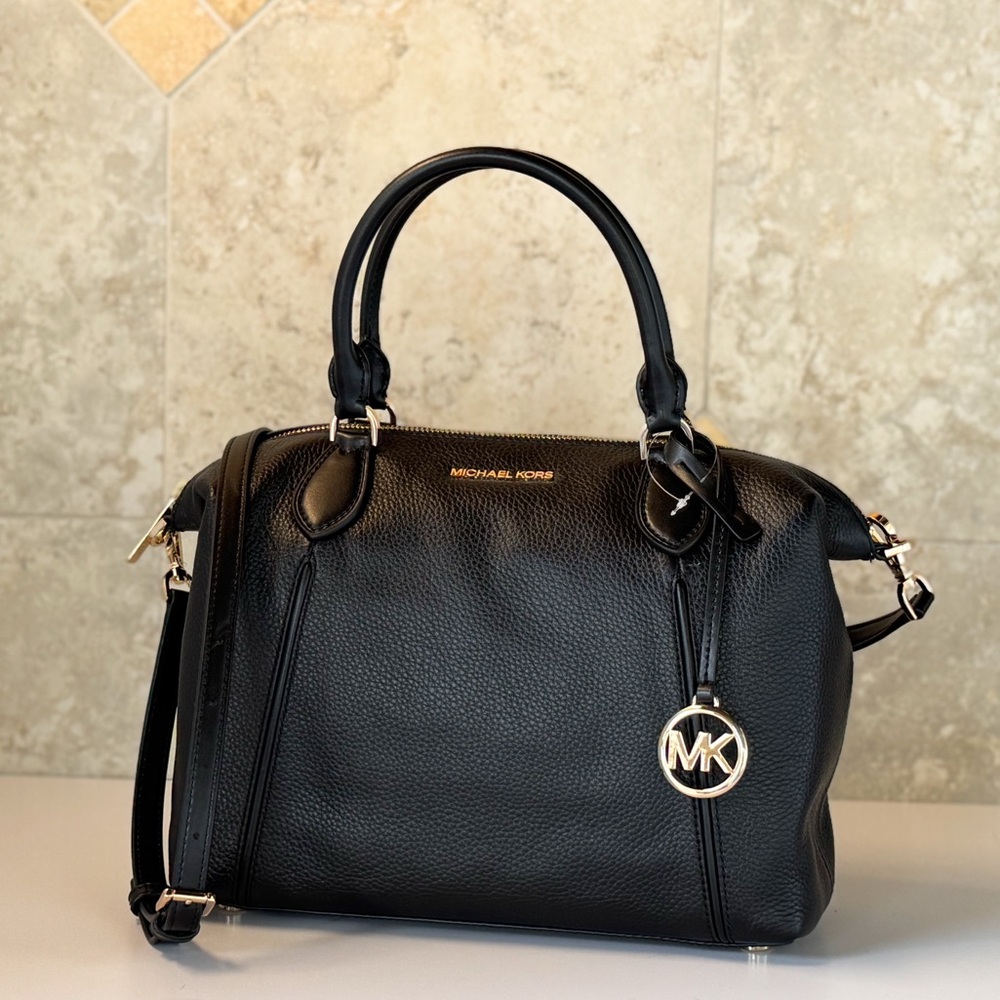 Michael Kors Lenox LG Satchel Shoulder Bag Black - Picture 4 of 14